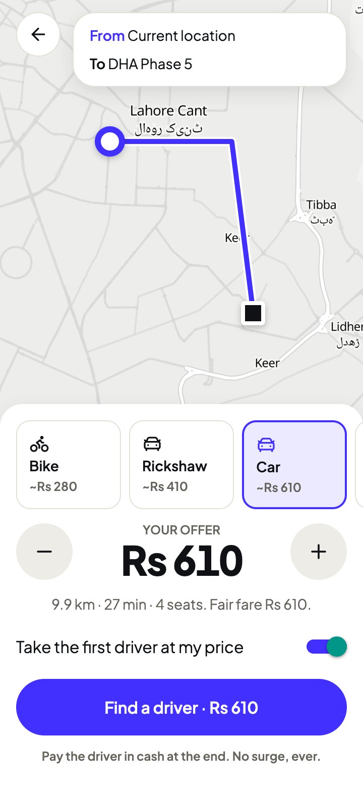 Choosing a fare: Rs 610 for a 9.9 km car ride, with the fair-fare guide